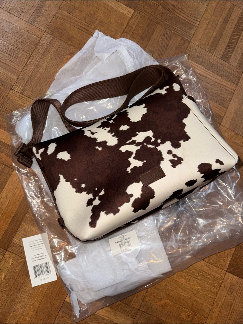 Dagne Dover Cow Print Rue Shoulder bag